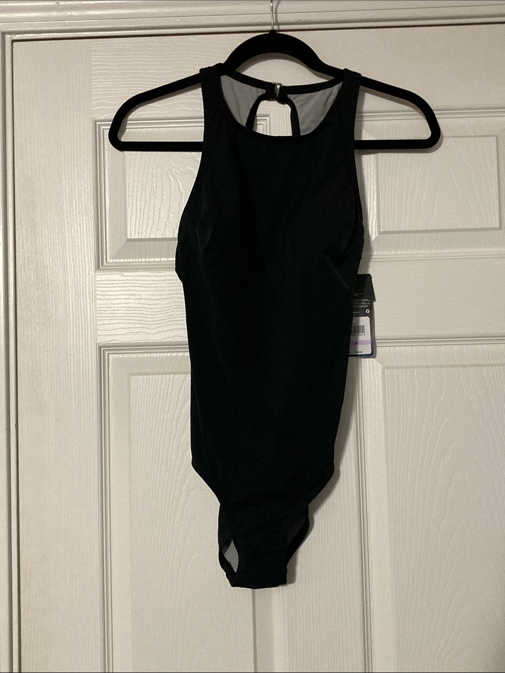 NWT Speedo Black High-Neck One-Piece Swimsuit - size 6